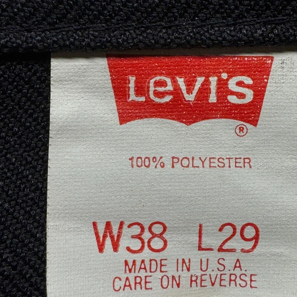 Vintage Levis 517 Sta-Prest Action Slacks Pants Mens 38x29 Black Gold Tab USA